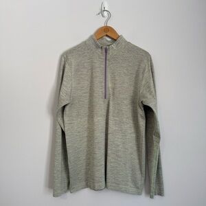Lululemon Metal Vent Tech Midweight 1/2 Zip Light Green & Purple Size Medium